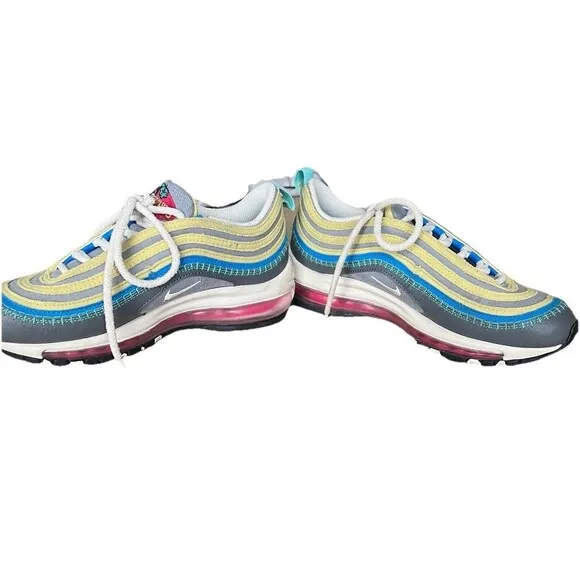 Nike Air Max 97 Youth Kid Size 5.5Y Shoes Gray Colorful Low Top Trainer Sneakers