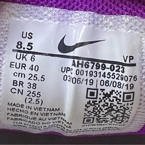 Nike Air Max 98 Football Grey Running Training Shoes AH6799-023 White Purple 8.5