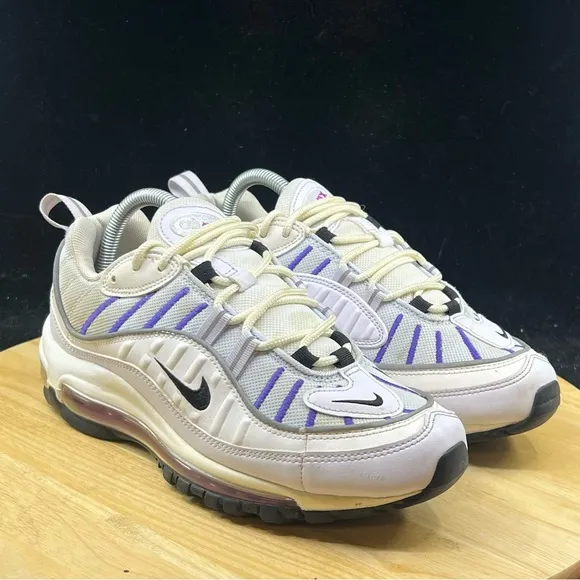 Nike Air Max 98 Football Grey Running Training Shoes AH6799-023 White Purple 8.5