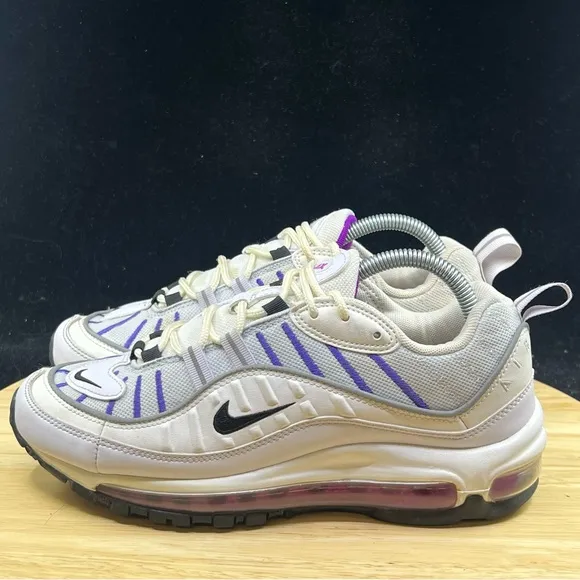 Nike Air Max 98 Football Grey Running Training Shoes AH6799-023 White Purple 8.5