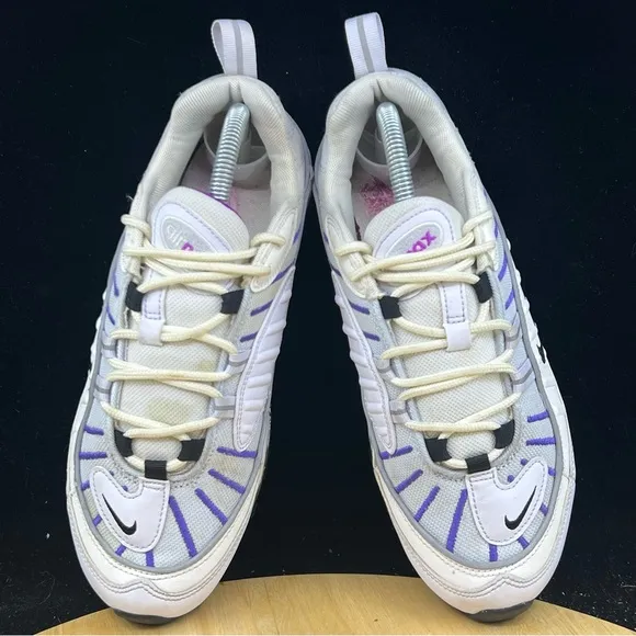 Nike Air Max 98 Football Grey Running Training Shoes AH6799-023 White Purple 8.5