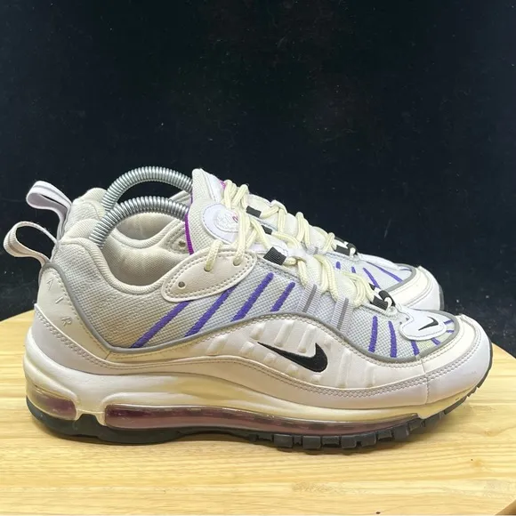 Nike Air Max 98 Football Grey Running Training Shoes AH6799-023 White Purple 8.5