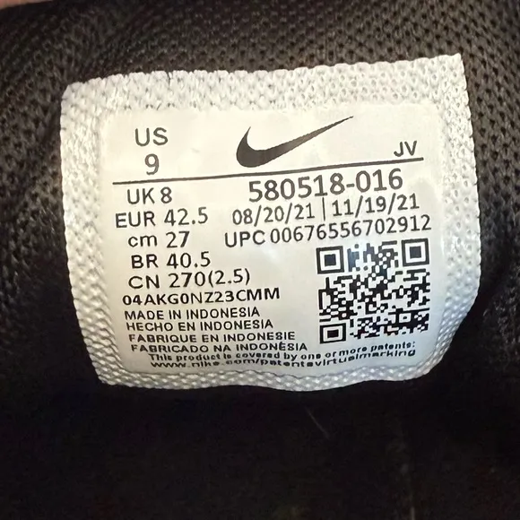 Nike Air Max IVO Black/White Men's Running Training Shoes Black Crimson Size 9