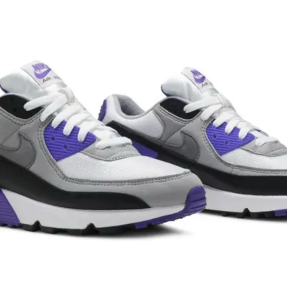Nike Air Max White and Purple Athletic Shoes