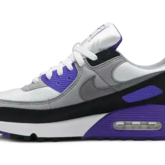 Nike Air Max White and Purple Athletic Shoes