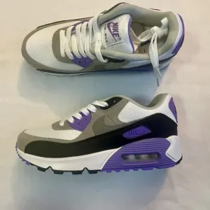 Nike Air Max White and Purple Athletic Shoes