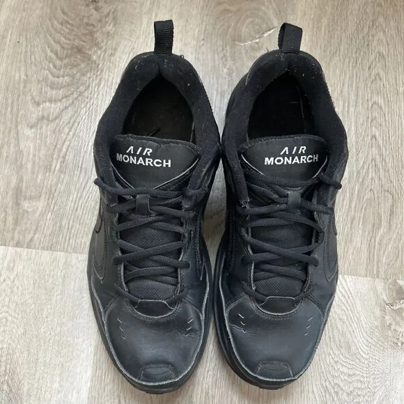 Nike Air Monarch IV Men's 11.5 Training Shoes Triple Black Sneakers 416355-001