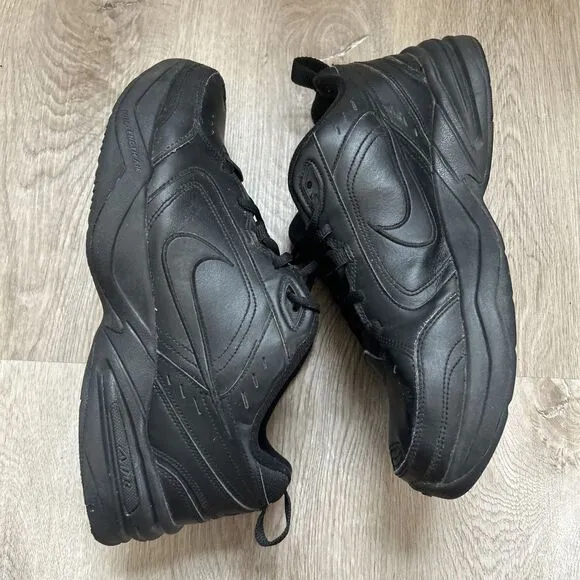 Nike Air Monarch IV Men's 11.5 Training Shoes Triple Black Sneakers 416355-001