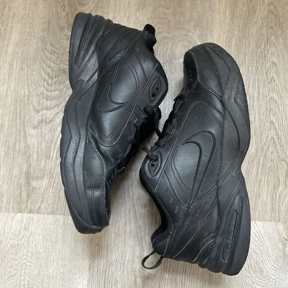 Nike Air Monarch IV Men's 11.5 Training Shoes Triple Black Sneakers 416355-001