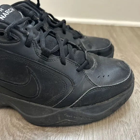 Nike Air Monarch IV Men's 11.5 Training Shoes Triple Black Sneakers 416355-001