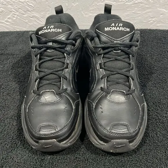 🔥NIKE Air Monarch IV 415445-001 Black Low Top Sneakers Men Sz 10.5 - EXCELLENT