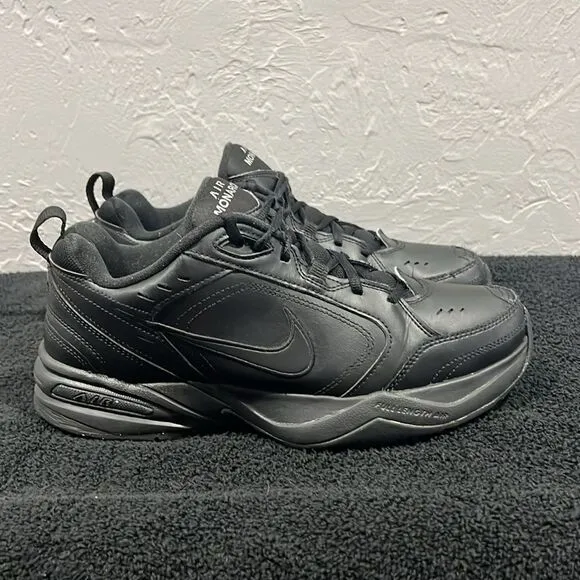🔥NIKE Air Monarch IV 415445-001 Black Low Top Sneakers Men Sz 10.5 - EXCELLENT