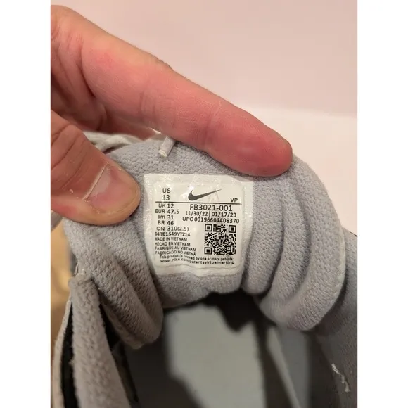 Nike Air More Uptempo 96 Photon Dust Gray Metallic Silver Mens Size 13 FB3021