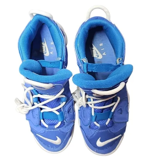 Nike Air More Uptempo Basketball Shoes Blue White Sneakers Youth 6Y/7.5 Women's