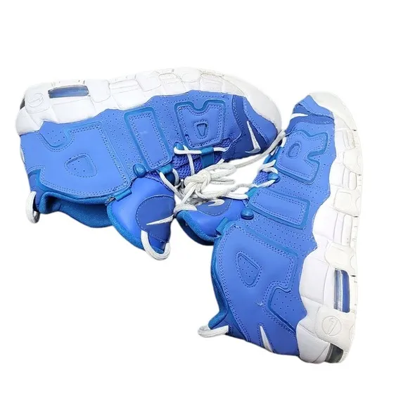 Nike Air More Uptempo Basketball Shoes Blue White Sneakers Youth 6Y/7.5 Women's