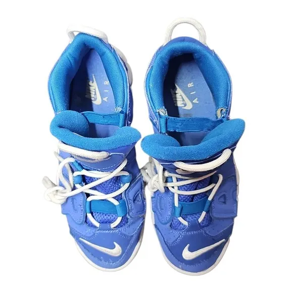 Nike Air More Uptempo Basketball Shoes Blue White Sneakers Youth 6Y/7.5 Women's