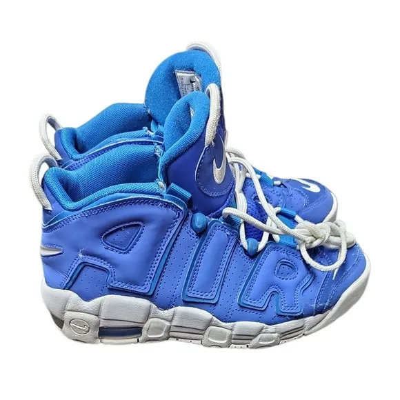 Nike Air More Uptempo Basketball Shoes Blue White Sneakers Youth 6Y/7.5 Women's
