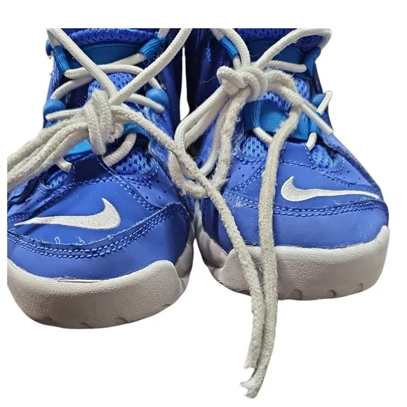 Nike Air More Uptempo Basketball Shoes Blue White Sneakers Youth 6Y/7.5 Women's