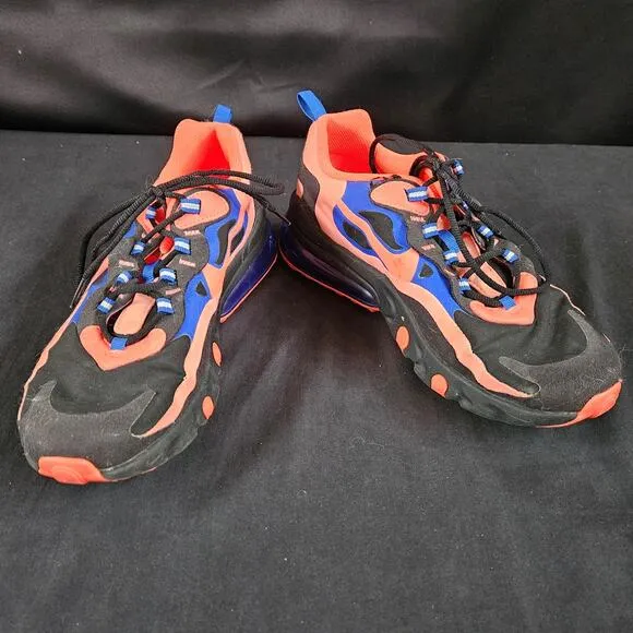 Nike Air70 React Shoes Size 7Y Black and Orange Training Running Lace Up