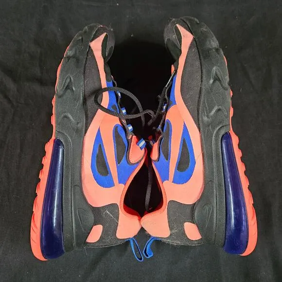 Nike Air70 React Shoes Size 7Y Black and Orange Training Running Lace Up