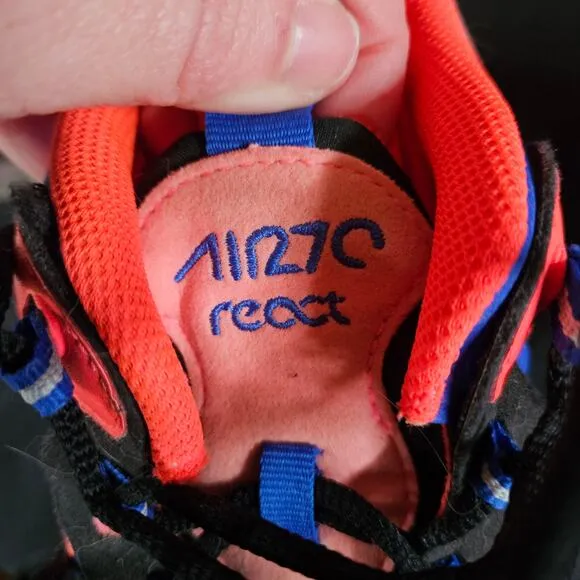 Nike Air70 React Shoes Size 7Y Black and Orange Training Running Lace Up
