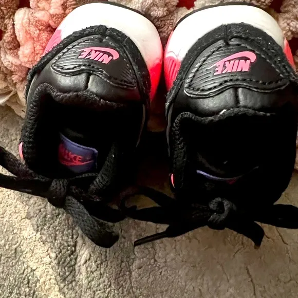 Nike Baby Girl Black and Pink Athletic Shoes