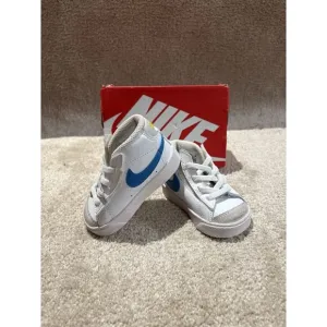 Nike Blazer Mid '77 Toddler Shoes Baby Sneakers White Blue Size 4C