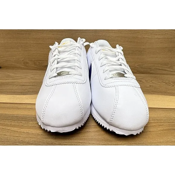 Nike Cortez GS Size 7Y Casual Lakers Purple Gold Leather Sneakers DM0950-105