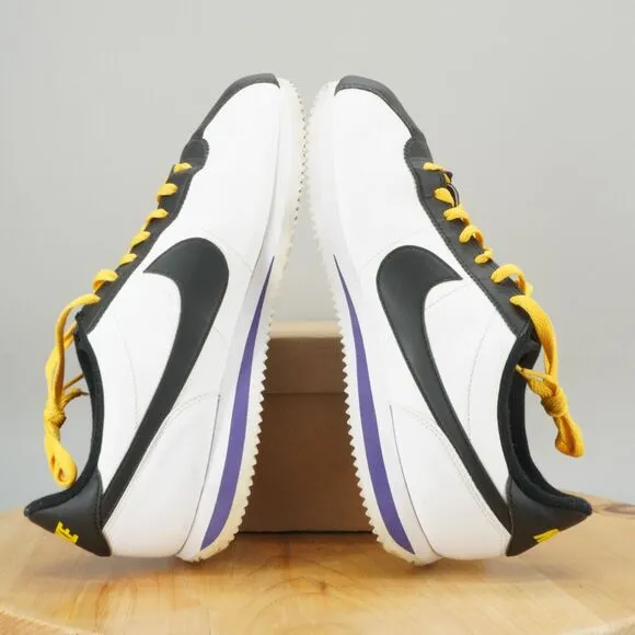 Nike Cortez 'LA Lakers' Mens Size 11 Shoes Leather Casual Sneakers White Black