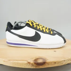 Nike Cortez 'LA Lakers' Mens Size 11 Shoes Leather Casual Sneakers White Black