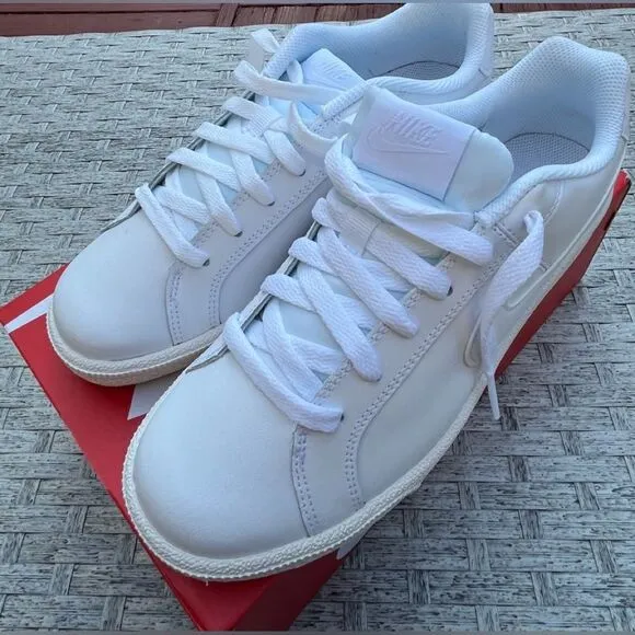 Nike Court Royale white lace closure shoes, NWT, size 8
