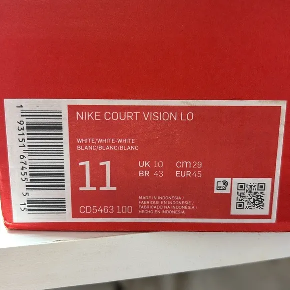 Nike Court Vision Lo Mens Athletic Shoes Sneakers Size 11 Triple White