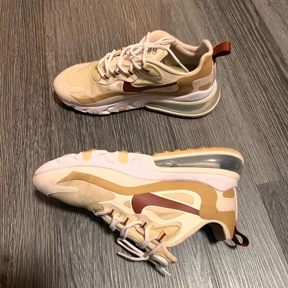 Nike Cream and Brown Sneakers with Air Technology