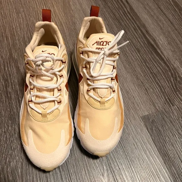 Nike Cream and Brown Sneakers with Air Technology
