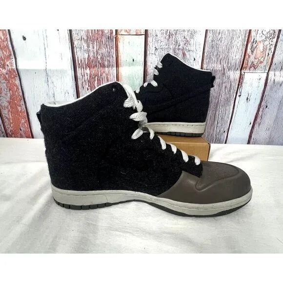 Nike Dunk High Vt Premium Wool Midnight Fog Shoes (472517-001) Mens 7 Rare Style