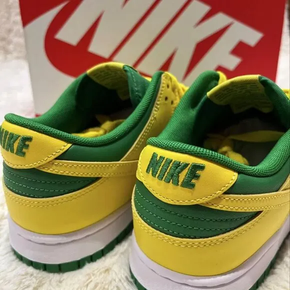Nike dunk low-top green and yellow Brazilian women's sneakers