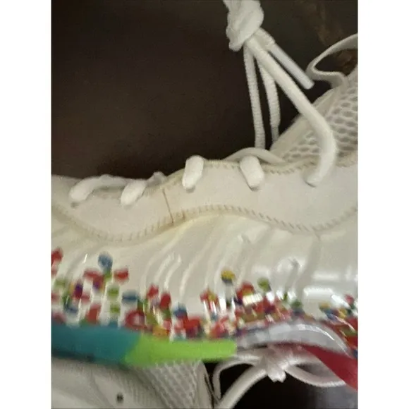 NIKE FOAMPOSITE PRO GS SIZE 4.5Y FRUITY PEBBLES WHITE COURT PURPLE 644792 101