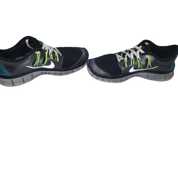 Nike Free 5.0 Running Training Shoes Black Yellow Womens Size 7