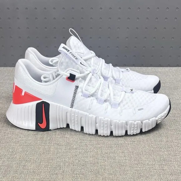 Nike Free Metcon 5 White Bright Crimson DV3949-100 Men's Shoes Training Sz 10.5