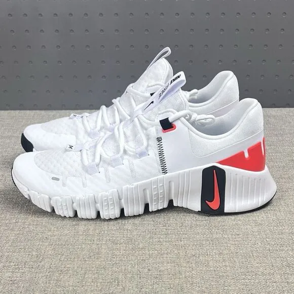 Nike Free Metcon 5 White Bright Crimson DV3949-100 Men's Shoes Training Sz 10.5