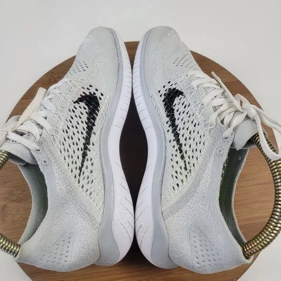 Nike Free RN Flyknit 2017 'White Platinum' Women's Running Shoes 942839-100 Sz 8