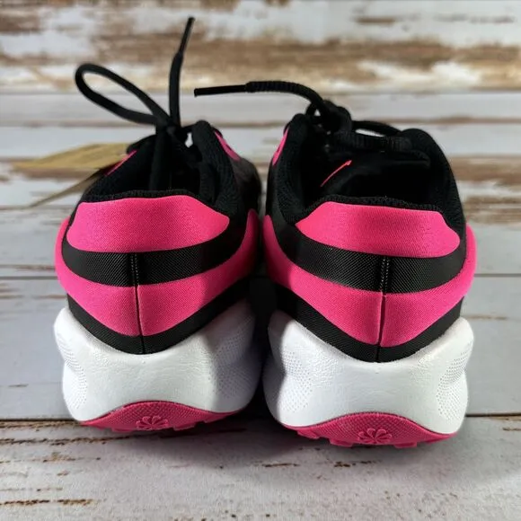 Nike Girls' Revolution Size 6Y Running Shoes Black/White/Hyper Pink FB7689-002
