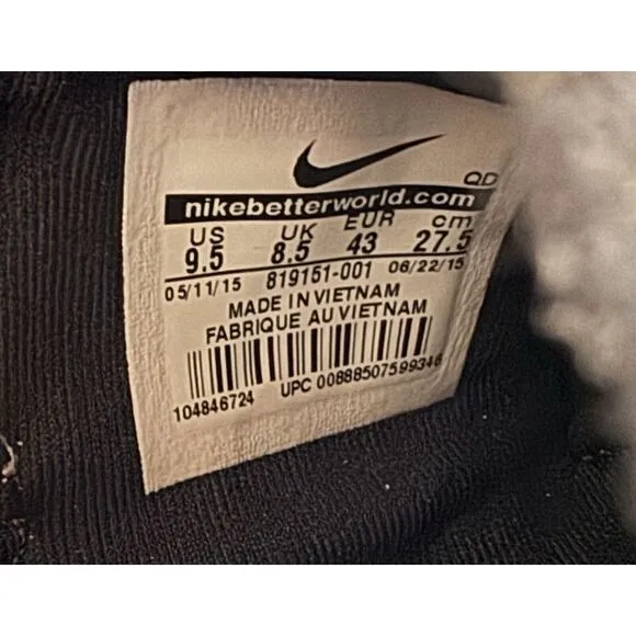 Nike Huarache Run Ultra Jacquard 819151-001 Knit Black/White Wm 9.5 Athleisure