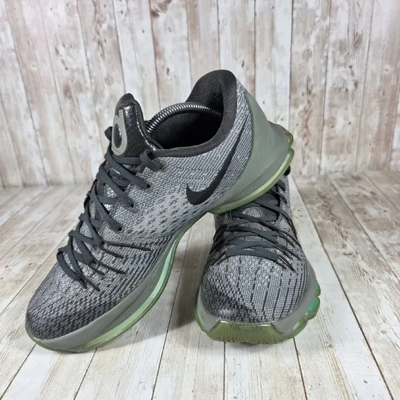 Nike KD 8 Basketball‎ Shoes Sneakers Athletic Training Gray Green Size 10