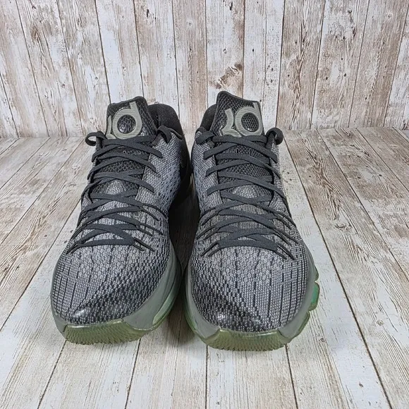 Nike KD 8 Basketball‎ Shoes Sneakers Athletic Training Gray Green Size 10