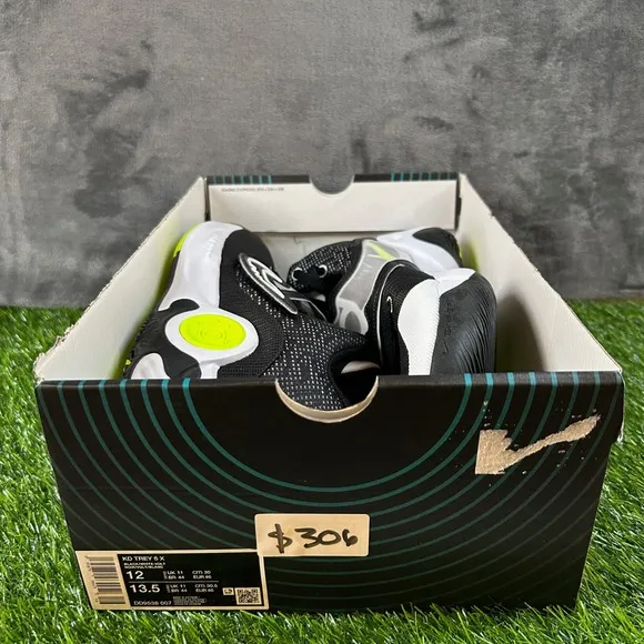 Nike KD Trey 5 X Basketball Shoes Black Neon Green Athletic Sneakers Mens 12