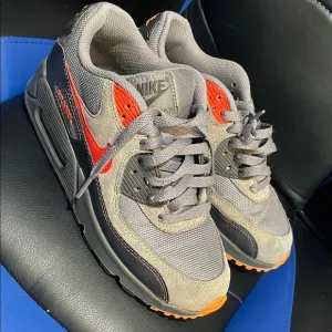 Nike Kids Air Max 90 Gray and Orange Shoes