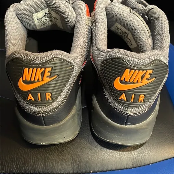 Nike Kids Air Max 90 Gray and Orange Shoes