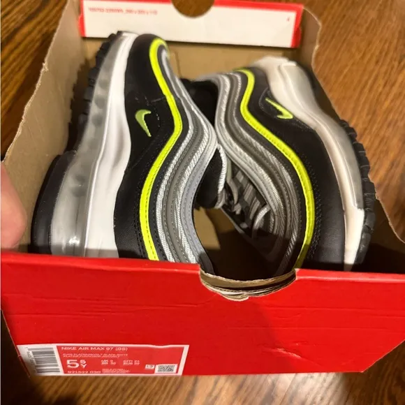 Nike Kids Air Max 97 Black and Yellow Shoes