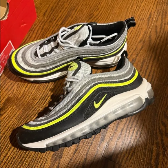Nike Kids Air Max 97 Black and Yellow Shoes